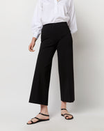 Load image into Gallery viewer, Faye Wide-Leg Cropped Pant in Black Ponte Knit