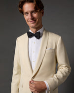 Load image into Gallery viewer, French-Cuff Pleated Bib-Front Tuxedo Shirt in White Poplin