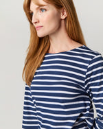 Load image into Gallery viewer, Modern Minquiers Tee in Marine/Neige Stripe