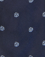 Load image into Gallery viewer, Silk Woven Club Tie in Navy/Sky 45 Turntable Adapter