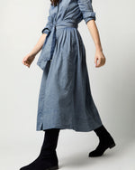 Load image into Gallery viewer, Classic Shirtwaist Dress in Indigo Cotolino Chambray