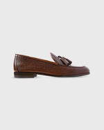 Load image into Gallery viewer, Nassau Tassel Loafer in Tobacco Pebble Grain Leather