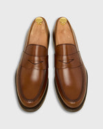 Load image into Gallery viewer, Italian Penny Loafer in Medium Brown Calfskin
