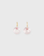 Load image into Gallery viewer, Small Round Gem Earrings in Rose Quartz/Pink Sapphire