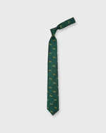 Load image into Gallery viewer, Silk Club Tie in Spruce/Gold Bull