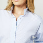 Load image into Gallery viewer, Made-to-Order Fabric in Light Blue Stripe Poplin