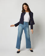 Load image into Gallery viewer, Megan Cardigan Jacket in Navy Bouclé Tweed
