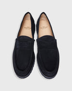 Load image into Gallery viewer, Lug Sole Loafer in Black Suede