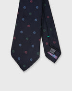 Load image into Gallery viewer, Silk Woven Club Tie in Navy/Multi 45 Turntable Adapter