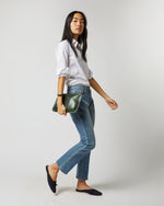Load image into Gallery viewer, Zip Clutch in Green Python Calf Leather