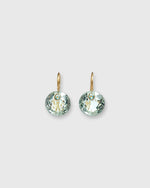 Load image into Gallery viewer, Small Round Gem Earrings in Green Quartz/Apatite