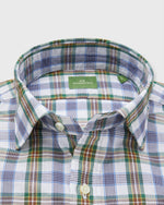 Load image into Gallery viewer, Spread Collar Sport Shirt in Green/Brown/Blue Plaid Poplin