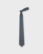 Load image into Gallery viewer, Silk Print Tie in Navy/Lime Shapes