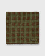 Load image into Gallery viewer, Wool/Silk Pocket Square in Sage/Brown Squares