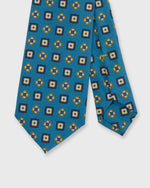 Load image into Gallery viewer, Silk Print Tie in River/Navy/Chartreuse Medallion
