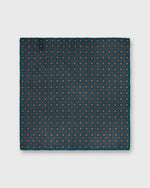 Load image into Gallery viewer, Hand-Rolled Wool/Silk Pocket Square in Lovat/Brown Medallion