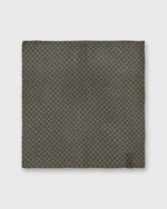 Load image into Gallery viewer, Hand-Rolled Wool/Silk Pocket Square in Stone/Blue/Red Flower