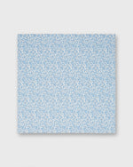 Load image into Gallery viewer, Hand-Rolled Cotton Pocket Square in Steel Blue Chamomile Liberty Fabric