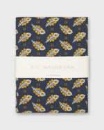 Load image into Gallery viewer, Bandana in Navy/Gold Paisley Feather Liberty Fabric