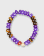 Load image into Gallery viewer, Semi Precious Beaded Bracelet in Purple Tiger