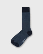 Load image into Gallery viewer, Birdseye Trouser Dress Socks in Blue Extra Fine Merino