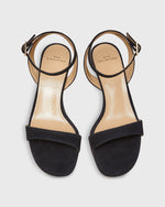 Load image into Gallery viewer, Ankle-Wrap Kitten Heel in Black Suede