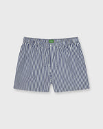 Load image into Gallery viewer, Button-Front Boxer Short in Navy/Yellow Stripe Poplin