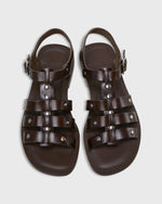 Load image into Gallery viewer, Studded Sandal in Chocolate Leather