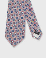 Load image into Gallery viewer, Silk Print Tie in Coral/Navy/White Kaleidoscope