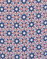 Load image into Gallery viewer, Silk Print Tie in Coral/Navy/White Kaleidoscope