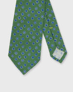 Load image into Gallery viewer, Linen/Silk Print Tie in Green/Blue Foulard