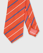 Load image into Gallery viewer, Silk Woven Tie in Orange/Blue/White Stripe
