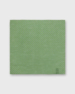 Load image into Gallery viewer, Hand-Rolled Linen/Cotton Pocket Square in Clover/Pale Pink Flower