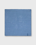 Load image into Gallery viewer, Hand-Rolled Linen/Cotton Pocket Square in Denim/White Dots