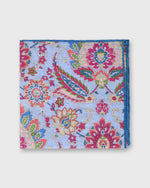 Load image into Gallery viewer, Hand-Rolled Linen/Cotton Pocket Square in Lilac/Multi Floral