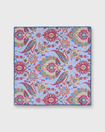 Load image into Gallery viewer, Hand-Rolled Linen/Cotton Pocket Square in Lilac/Multi Floral