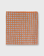 Load image into Gallery viewer, Hand-Rolled Linen/Cotton Pocket Square in Apricot/French Blue Foulard