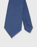 Load image into Gallery viewer, Silk Print Tie in Navy/Blue Diamonds