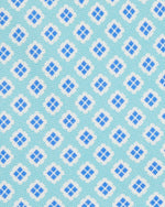 Load image into Gallery viewer, Silk Print Tie in Aqua/Blue Square Foulard