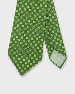 Load image into Gallery viewer, Silk Print Tie in Olive/Bone/Navy Foulard
