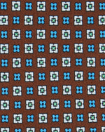 Load image into Gallery viewer, Silk Print Tie in Brown/Sky/Olive Foulard