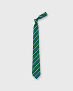 Load image into Gallery viewer, Silk Woven Tie in Green/Blue/White Double Stripe