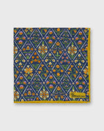 Load image into Gallery viewer, Linen Pocket Square in Navy Multi Mosaic