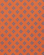 Load image into Gallery viewer, Silk Print Tie in Orange/Blue Dot Square