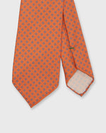 Load image into Gallery viewer, Silk Print Tie in Orange/Blue Dot Square
