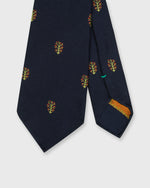 Load image into Gallery viewer, Hand-Rolled Silk Club Tie in Navy Tree of Life