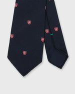 Load image into Gallery viewer, Silk Woven Club Tie in Navy/Red Shield