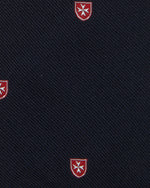 Load image into Gallery viewer, Silk Woven Club Tie in Navy/Red Shield