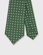 Load image into Gallery viewer, Silk Print Tie in Hunter/Bone Polka Dot