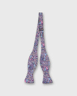 Load image into Gallery viewer, Silk Bow Tie in Blue/Fuchsia Bernadette Paisley